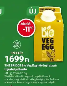 Herbaház THE BRIDGE Bio Veg Egg növényi alapú ajánlat