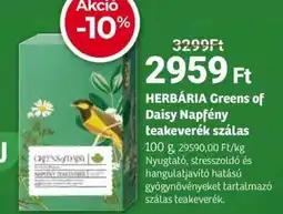 Herbaház HERBÁRIA Greens of Daisy Napfény teakeverék ajánlat
