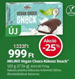 Herbaház MILINO Vegan Choco Kókusz Snack ajánlat