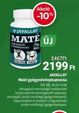 Herbaház JAVALLAT Maté gyógynövénykapszula ajánlat