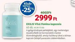 Herbaház EXILIS Vital Femina kapszula ajánlat