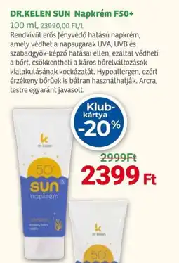 Herbaház DR.KELEN SUN Napkrém F50+ ajánlat