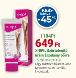 Herbaház X-EPIL Szőrtelenítő krém Érzékeny bőrre ajánlat