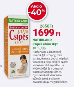 Herbaház NATURLAND Csípés utáni stift ajánlat