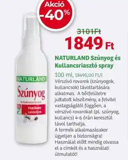 Herbaház NATURLAND Szúnyog és Kullancsriasztó spray ajánlat