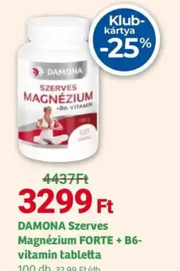 Herbaház DAMONA Szerves Magnézium FORTE + B6- vitamin tabletta ajánlat