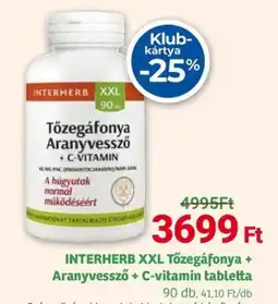 Herbaház INTERHERB XXL Tőzegáfonya + Aranyvessző + C-vitamin ajánlat
