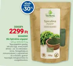 Herbaház BIOMENÜ Bio Spirulina algapor ajánlat