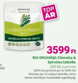 Herbaház BIO ORGANIQA Chlorella & Spirulina tabletta ajánlat