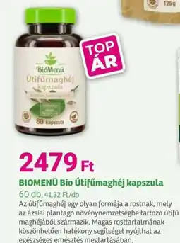 Herbaház BIOMENÜ Bio Útifűmaghéj kapszula ajánlat