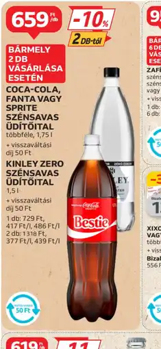 Auchan Coca-Cola, Fanta vagy Sprite szénsavas üd Coca-Colatőital ajánlat