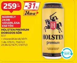 Auchan Holsten Premium Dobozos Sör ajánlat