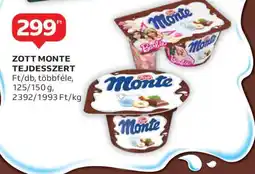 Auchan Zott Monte Tejdesszert ajánlat