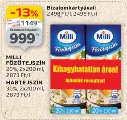 Auchan MILLI Főzőtejszín ajánlat