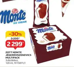 Auchan ZOTT MONTE JÉGKRÉMSZENDVICS MULTIPACK ajánlat