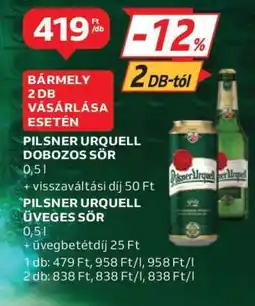 Auchan Pilsner Urquell Dobozos Sör ajánlat