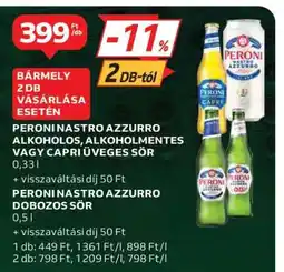 Auchan Peroni Nastro Azzurro sör ajánlat