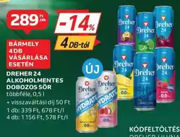 Auchan Dreher 24 Alkoholmentes Dobozos Sör ajánlat