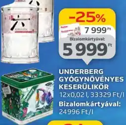 Auchan UNDERBERG GYÓGYNÖVÉNYES KESERŰLIKŐR ajánlat