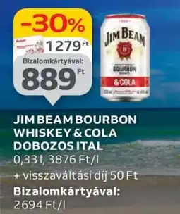 Auchan Jim Beam Bourbon Whiskey & Cola Dobozos Ital ajánlat