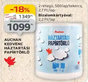Auchan AUCHAN KEDVENC HÁZTARTÁSI PAPÍRTÖRLŐ ajánlat