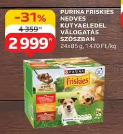 Auchan PURINA FRISKIES NEDVES KUTYAELEDEL VÁLOGATÁS SZÓSZBAN ajánlat