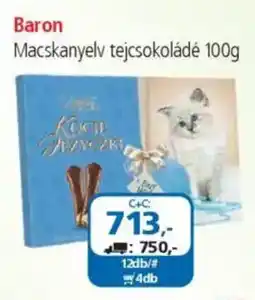 ÁRKLUB Baron Macskanyelv tejcsokoládé ajánlat