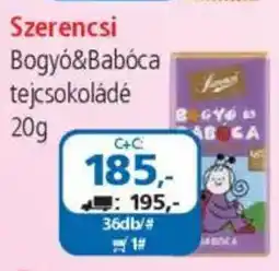 ÁRKLUB Szerencsi Bogyó&Babóca tejcsokoládé ajánlat