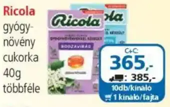 ÁRKLUB Ricola gyógynövény cukorka ajánlat