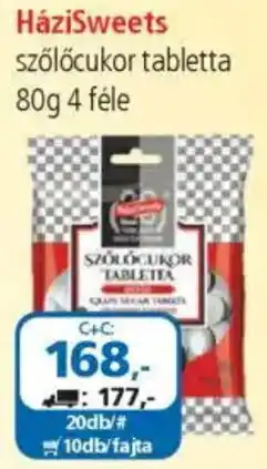 ÁRKLUB HáziSweets szőlőcukor tabletta ajánlat