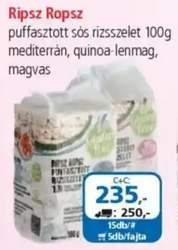 ÁRKLUB Ripsz Ropsz puffasztott sós rizsszelet ajánlat