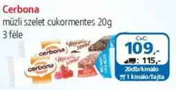 ÁRKLUB Cerbona müzli szelet cukormentes ajánlat