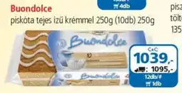 ÁRKLUB Buondolce piskóta tejes ízű krémmel ajánlat