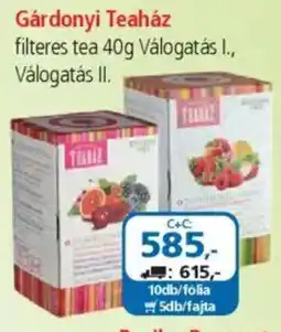 ÁRKLUB Gárdonyi Teaház filteres tea ajánlat