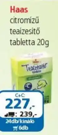 ÁRKLUB Haas citromízű teaízesítő tabletta ajánlat