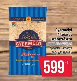 Coop Gyermelyi 4 tojásos száraz tészta ajánlat