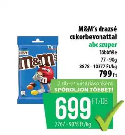 Coop M&M's drasé cukorbevonattal ajánlat