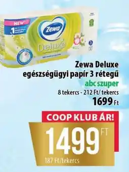 Coop Zewa Deluxe egészségügyi papír 3 rétegű ajánlat