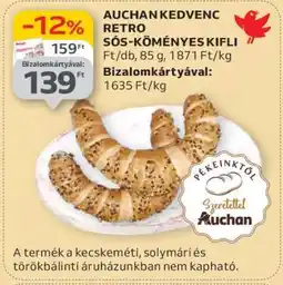 Auchan AUCHAN KEDVENC RETRO SÓS KÖMÉNYES KIFLI ajánlat