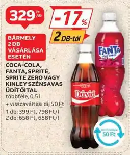 Auchan Coca-Cola, Fanta, Sprite, Sprite Zero, Kinley ajánlat