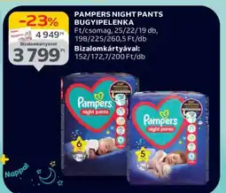 Auchan PAMPERS NIGHT PANTS BUGYIPELENKA ajánlat