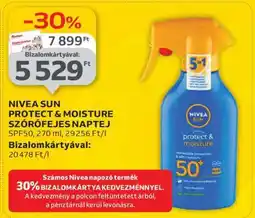 Auchan NIVEA SUN PROTECT & MOISTURE SZÓRÓFEJES NAPTEJ ajánlat