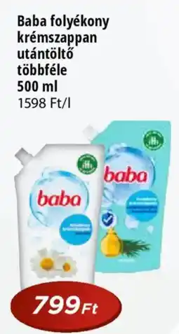 Real Baba folyékony krémszappan utántöltő ajánlat