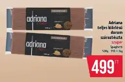 Coop Adriana teljes kiőrlésű durum száraztészta ajánlat