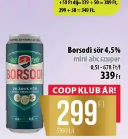 Coop Borsodi sör 4,5% ajánlat
