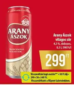 Coop Arany Ászok Világos sör ajánlat