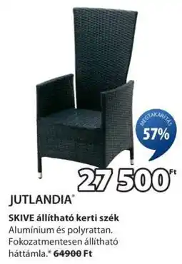 JYSK JUTLANDIA SKIVE állítható kerti szék ajánlat