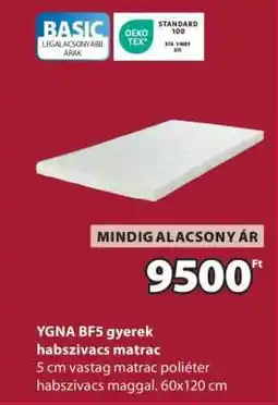 JYSK YGNA BF5 gyerek habszivacs matrac ajánlat