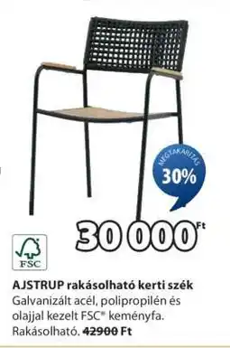 JYSK AJSTRUP rakásolható kerti szék ajánlat