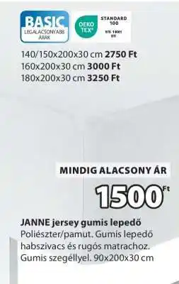 JYSK JANNE jersey gumis lepedő ajánlat